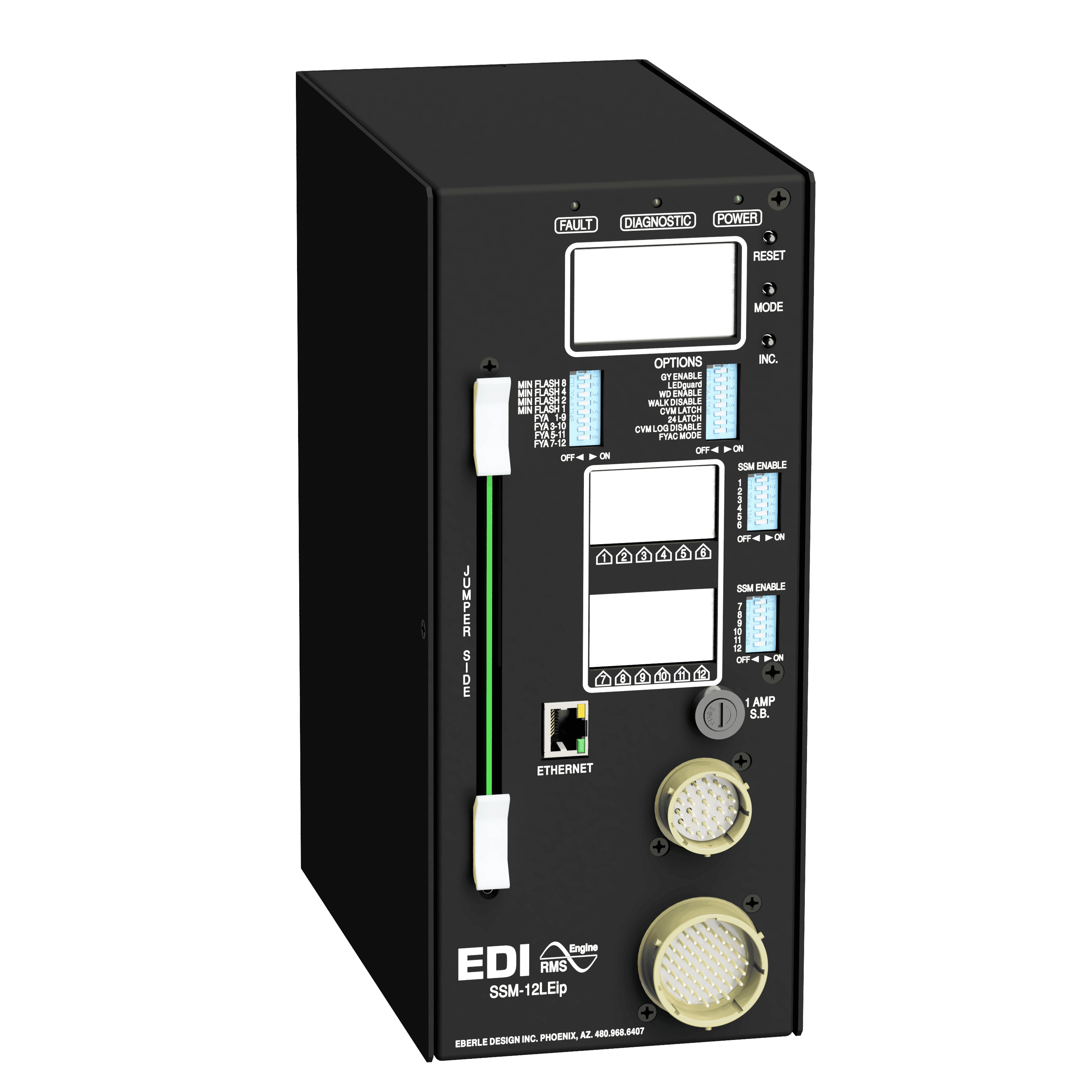 Eberle Design SSM-12LE NEMA traffic signal monitoring unit with LED indicators